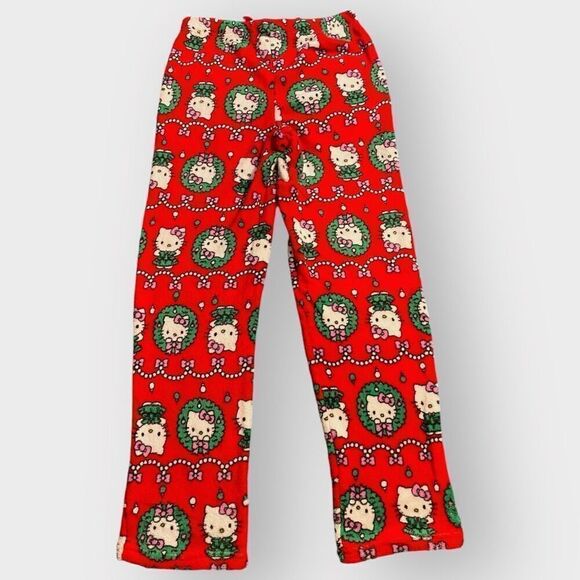 Hello Kitty “Christmas Wreath” Fuzzy Soft Touch Pajama Pants Womens size Large - Picture 7 of 12